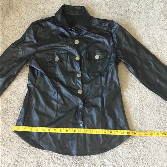 Bar lll Madrid Black Faux Leather Two Piece Outfit NWT - Picture 10 of 14